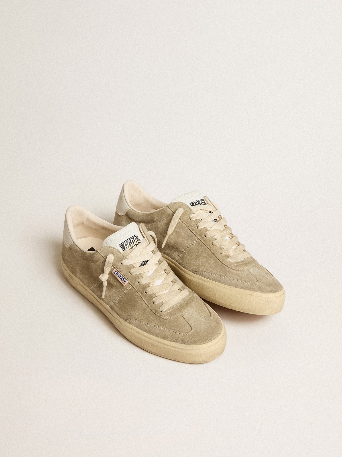 Men's Soul Star in dove-gray suede with white leather heel tab and tongue - 2