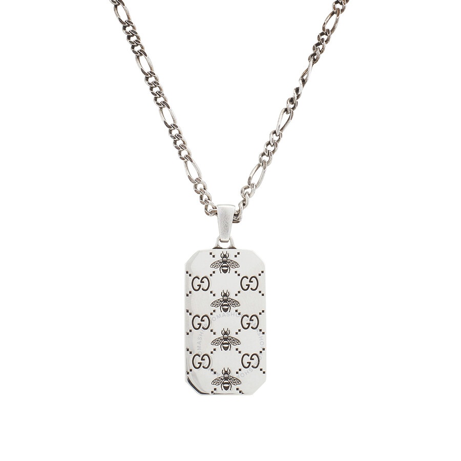 Gucci GG and bee engraved pendant necklace - 6