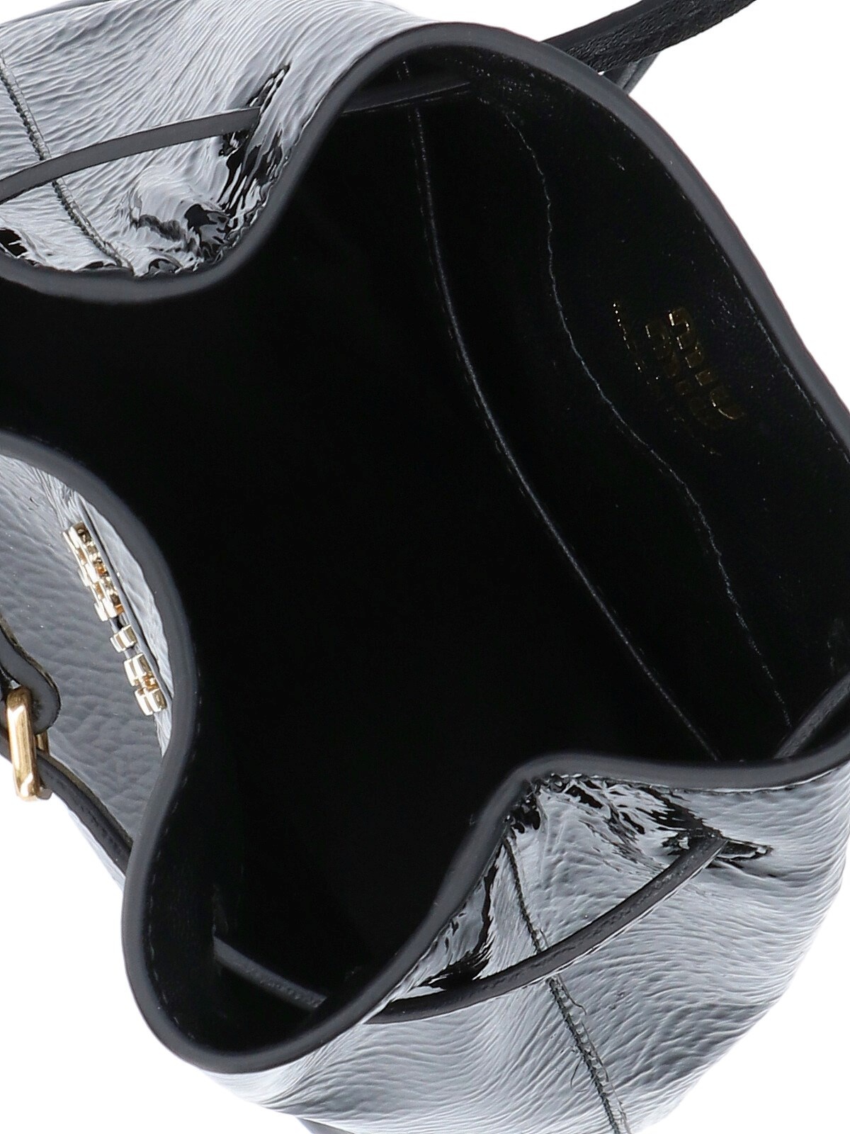 【MIU MIU】NAPLAK PATENT LEATHER POUCH Miu Miu Naplak Patent Leather Pouch in Black | Lyst