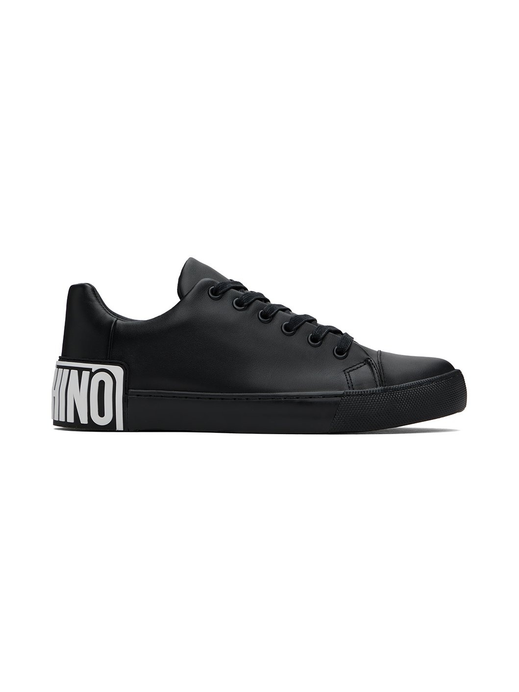 Black Maxi Logo Calfskin Sneakers - 1