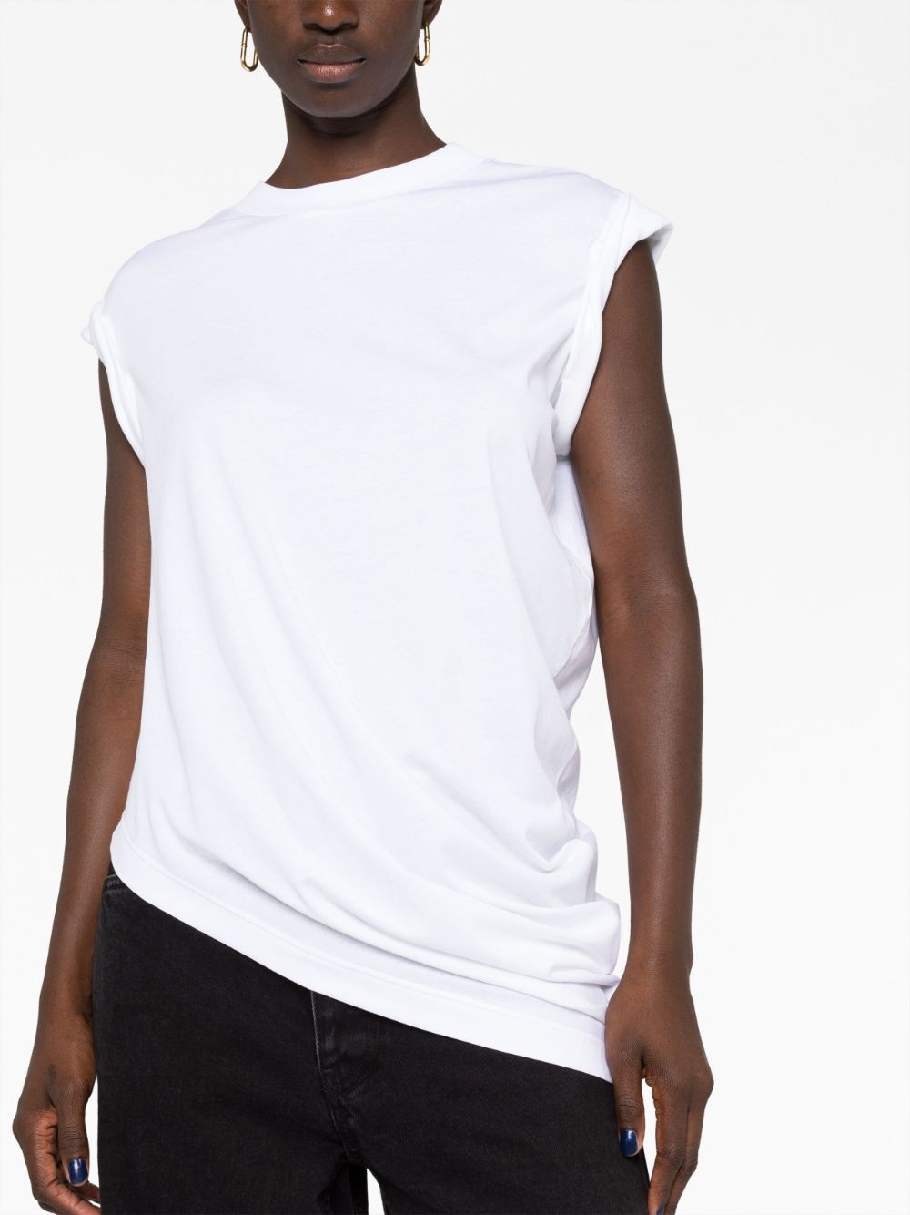 asymmetric cotton T-shirt - 5