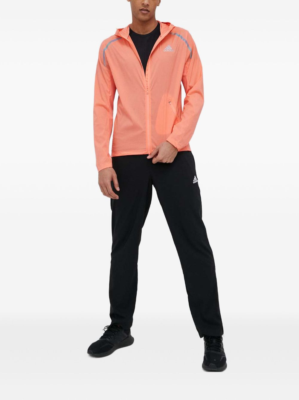 reflective-stripe hooded jacket - 2