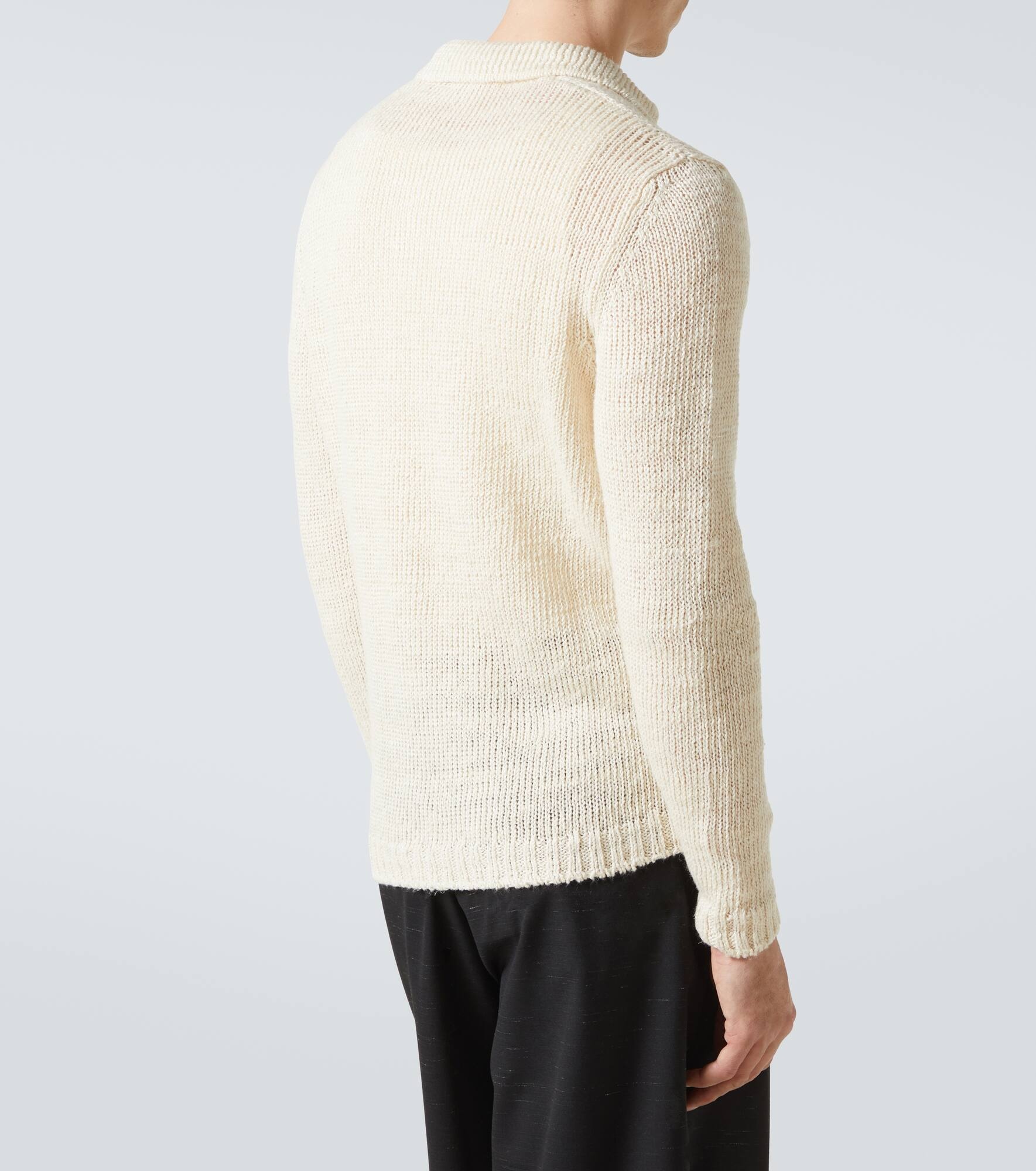 Linen-blend polo sweater - 4
