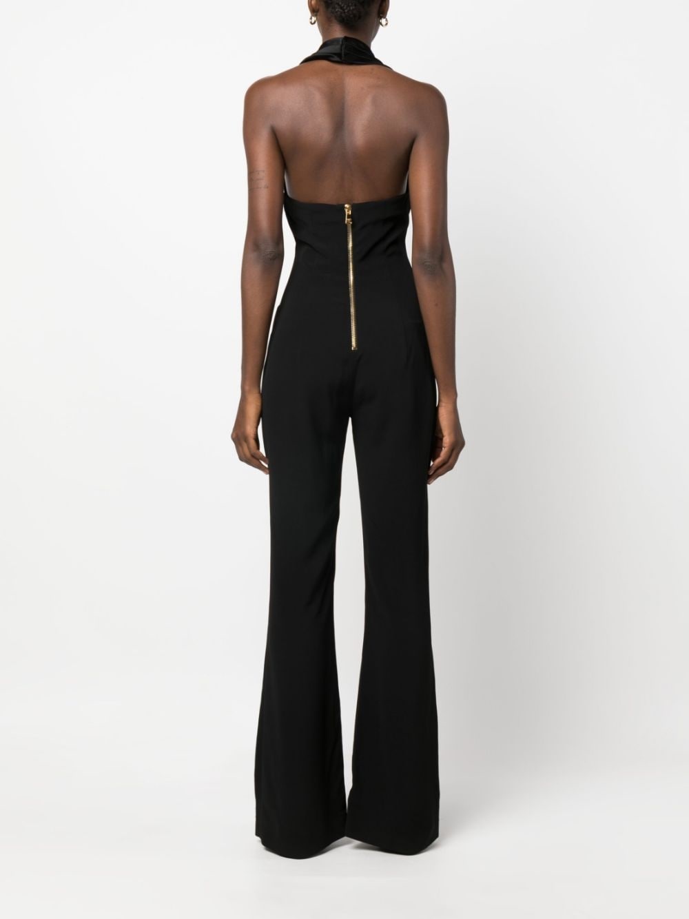 Cowl neck crepe flare jumpsuit - 5