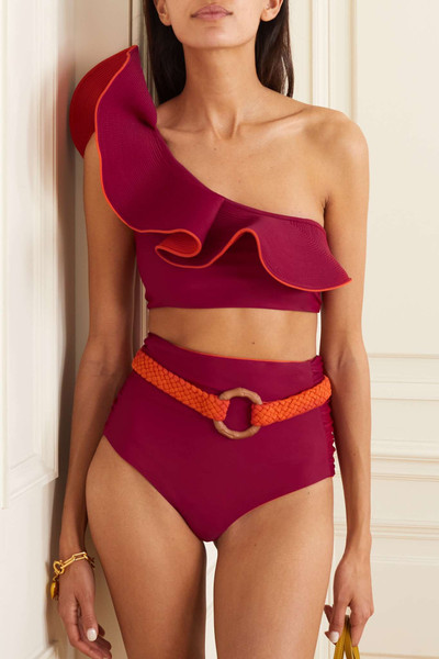 Johanna Ortiz + NET SUSTAIN Tangelo Cumbi reversible belted bikini briefs outlook