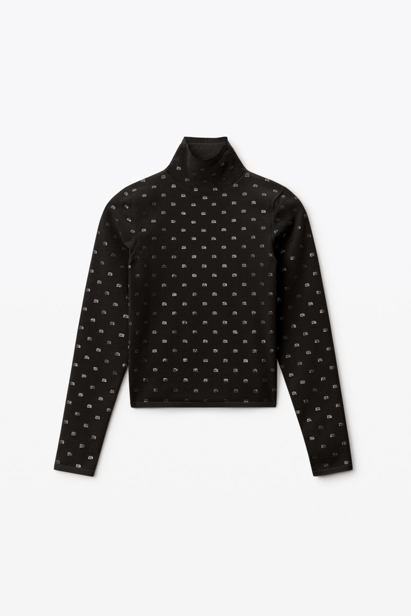 hotfix logo turtleneck in crystal nylon 1