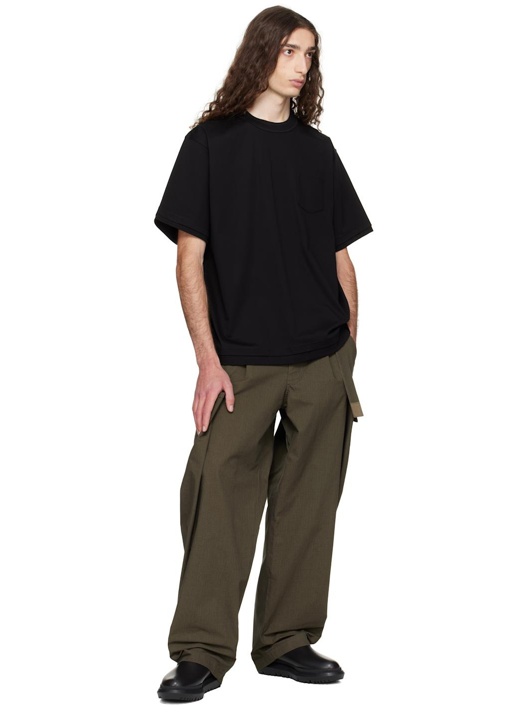 Black Cotton Jersey T-shirt - 4