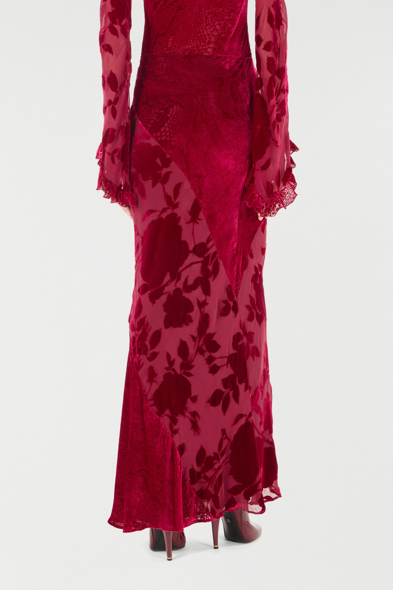 Long Skirt With Rose And Python Pattern 4