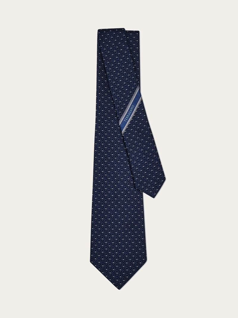 Gancini jacquard silk tie 3