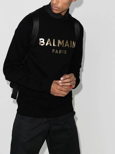 Balmain logo-print long-sleeve sweatshirt outlook