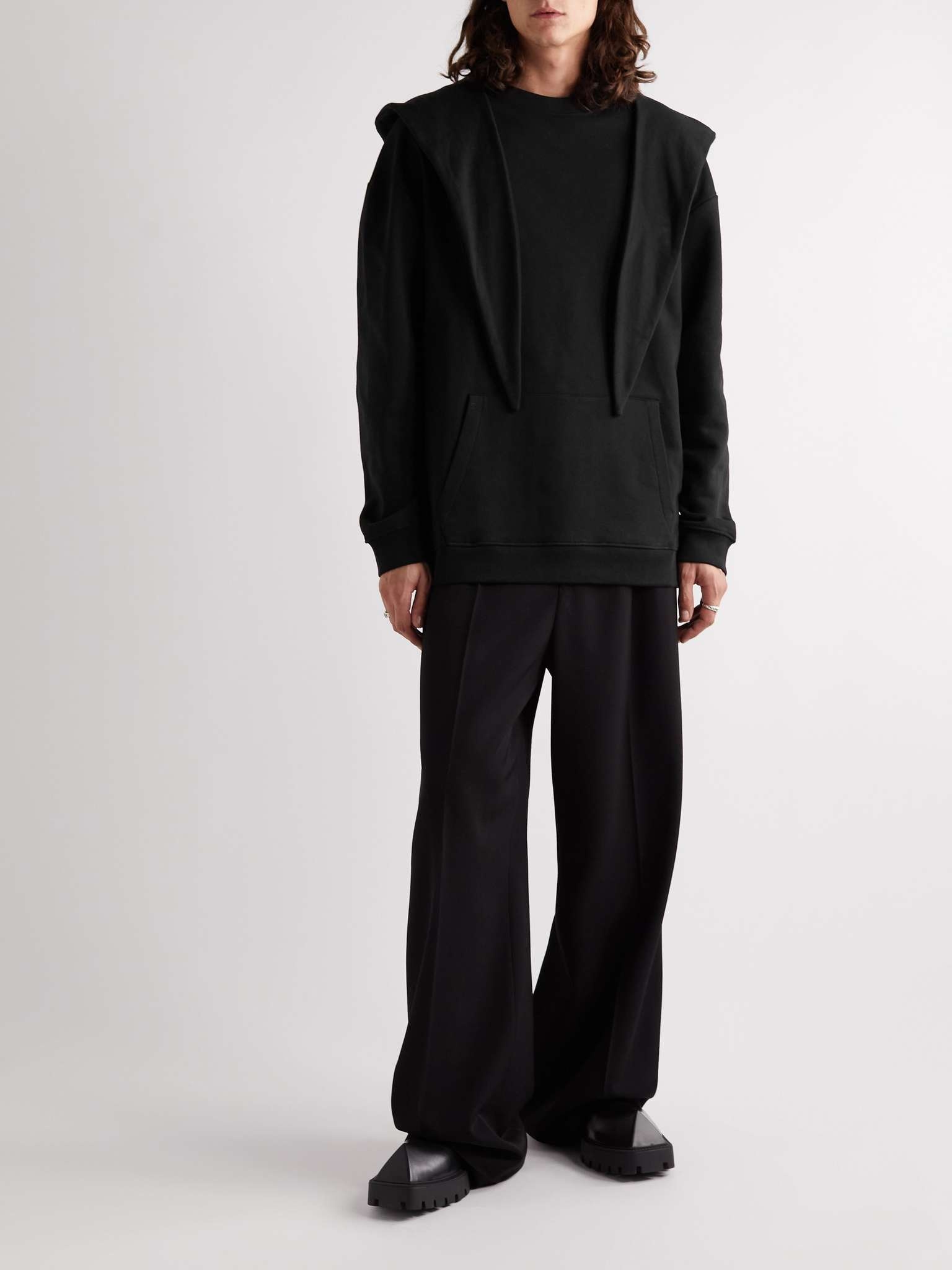Tie-Detailed Cotton-Jersey Hoodie - 6