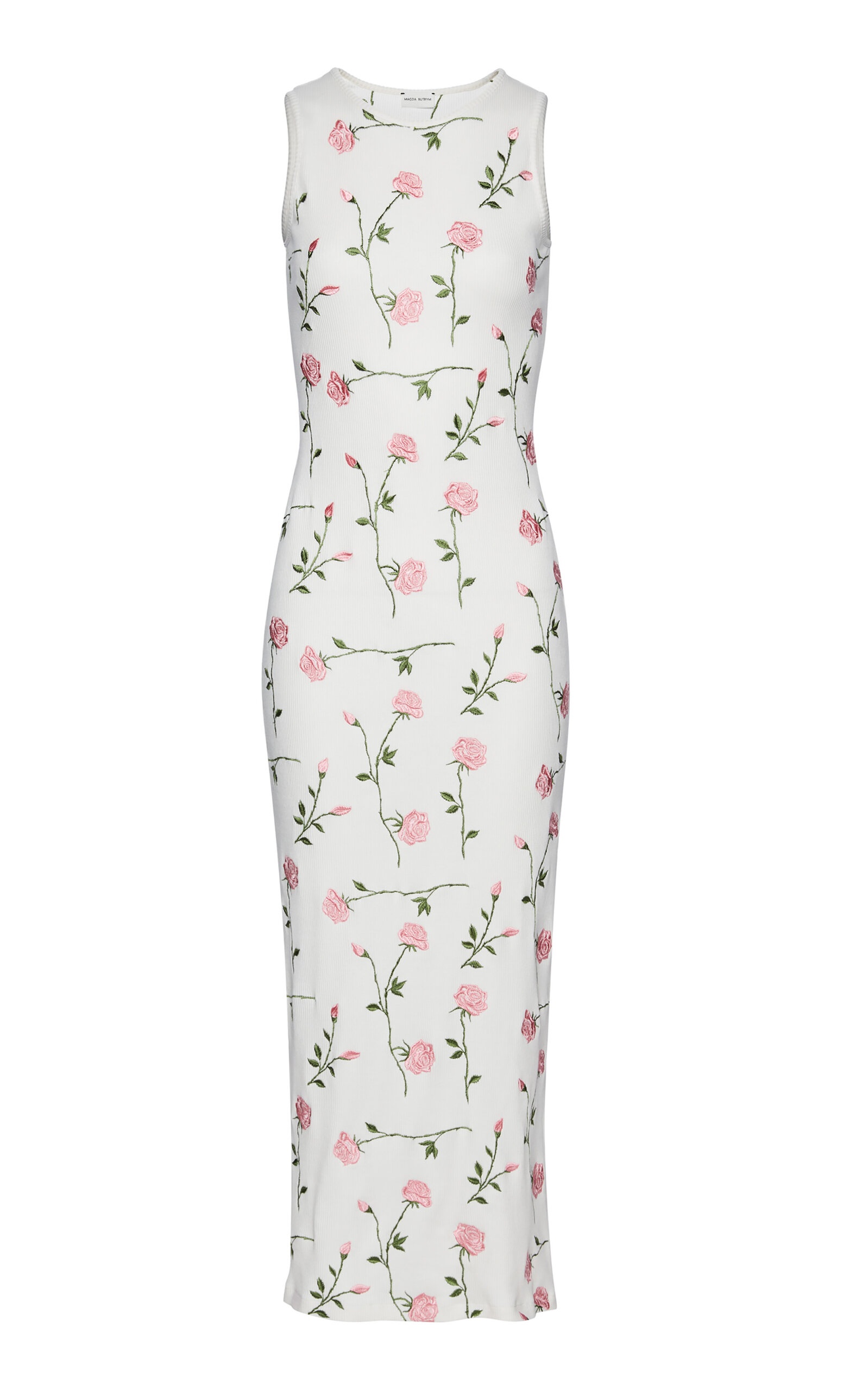 Embroidered Cotton-Blend Midi Dress off-white - 1