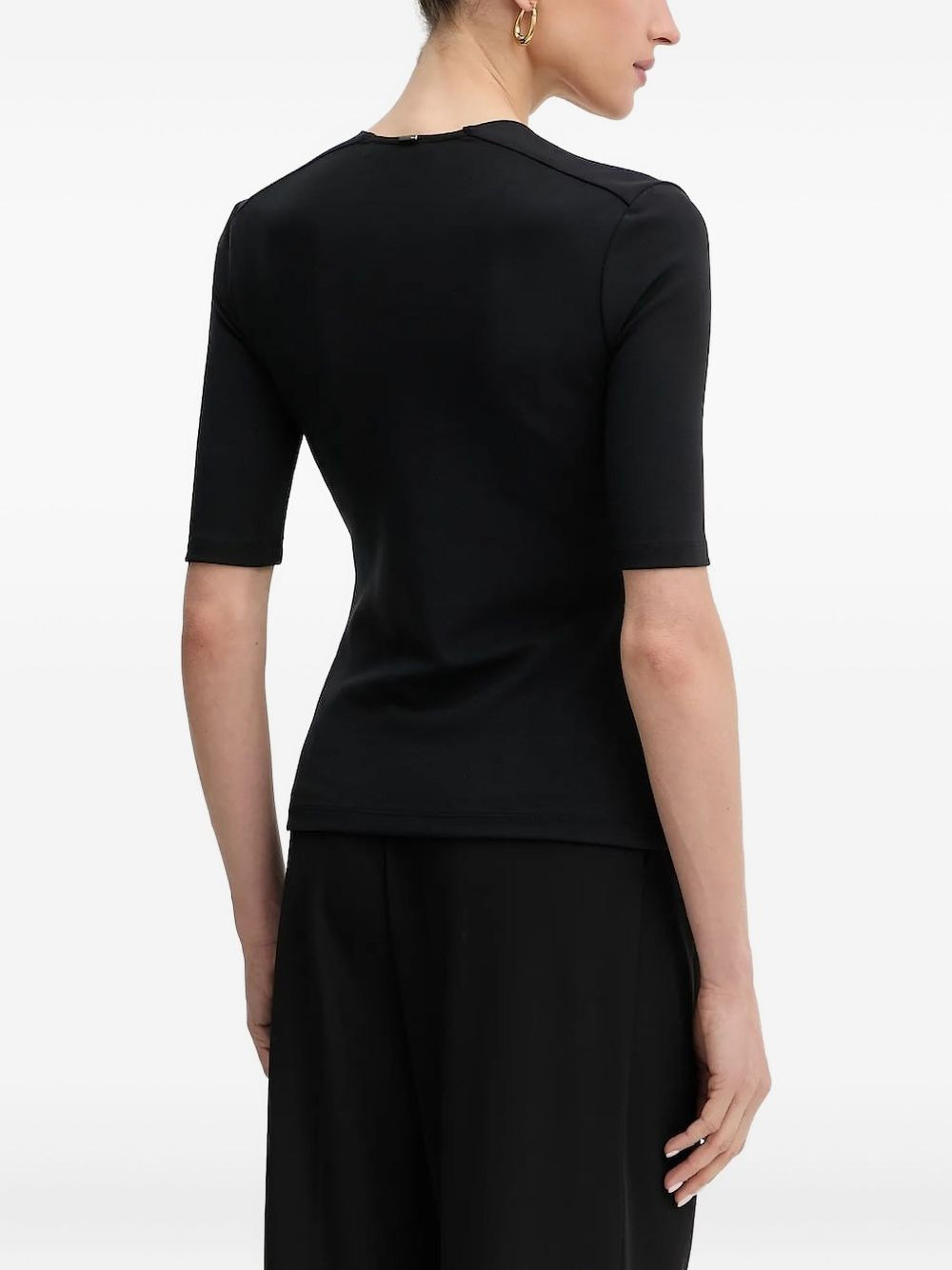 square-neck short-sleeve top - 2