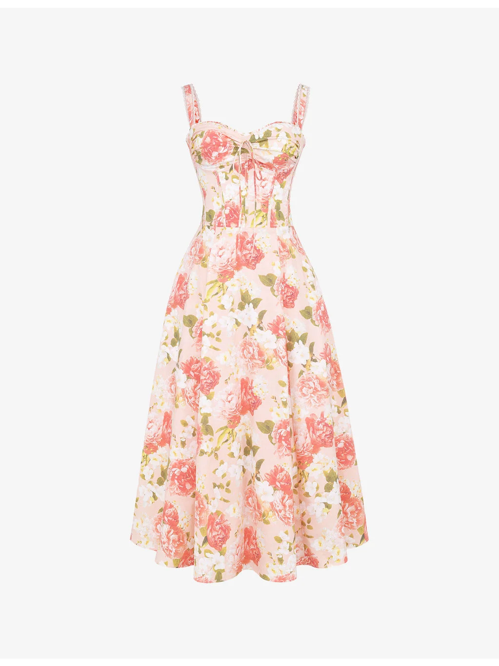 Rosalee floral-print stretch cotton-blend midi dress - 1