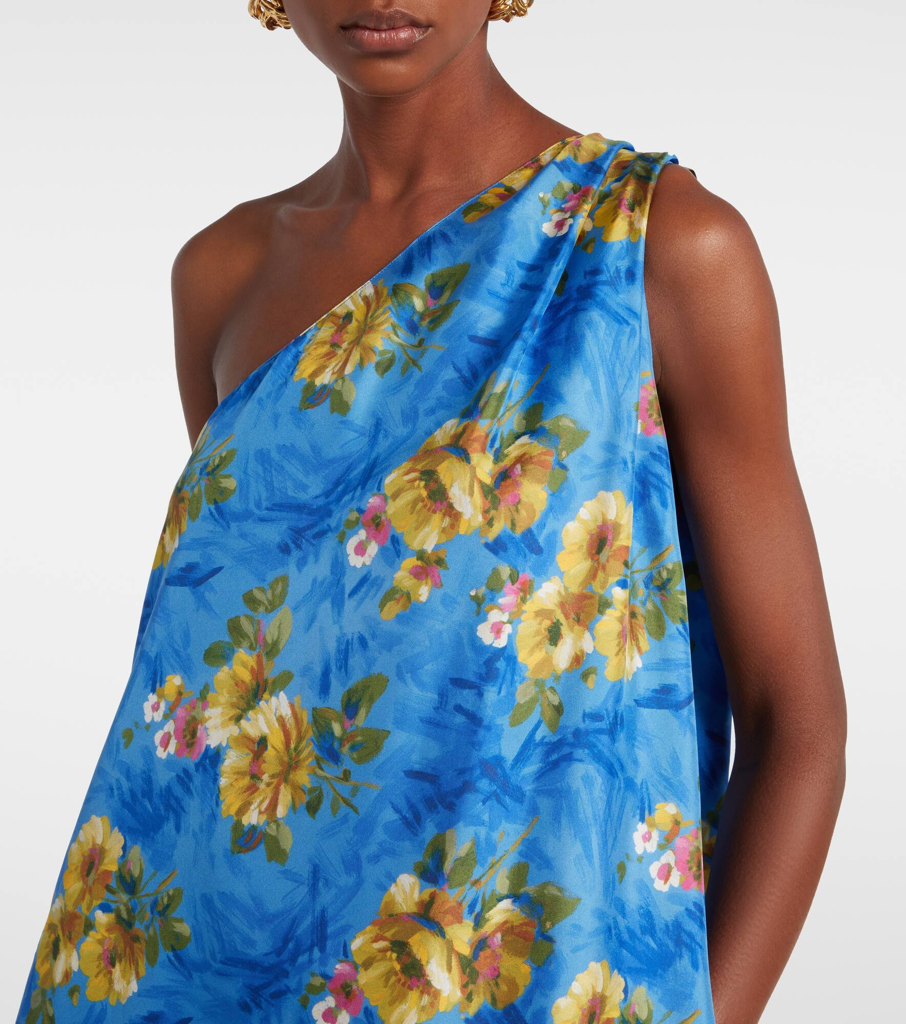 Roy floral silk twill maxi dress - 4