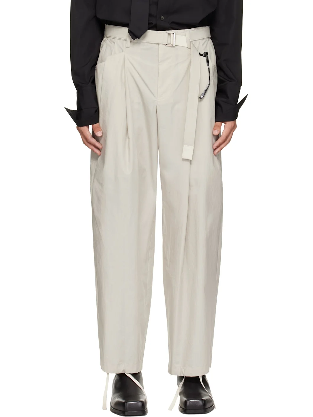 Off-White Cotton Typewriter Trousers - 1