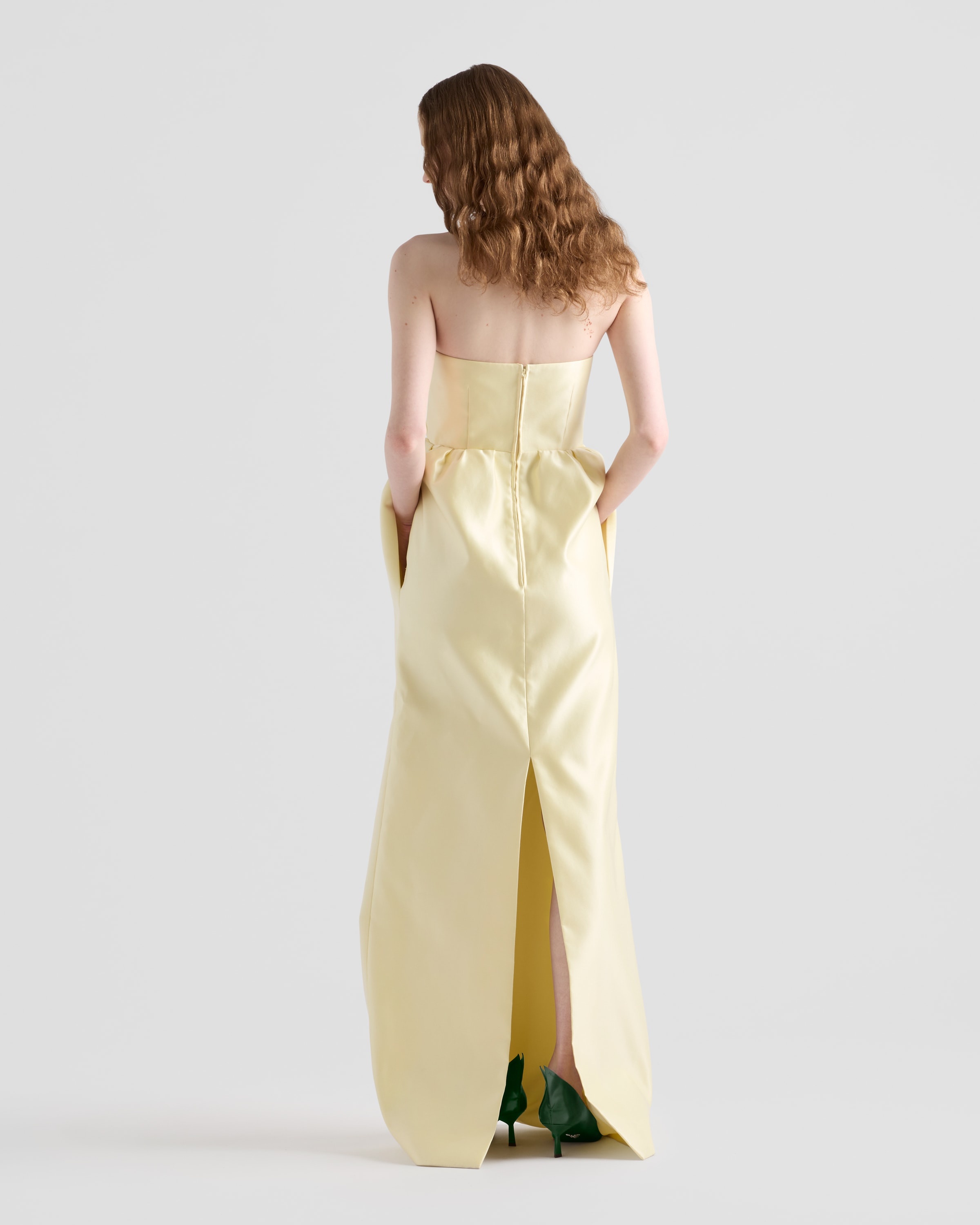 Long double satin dress - 5