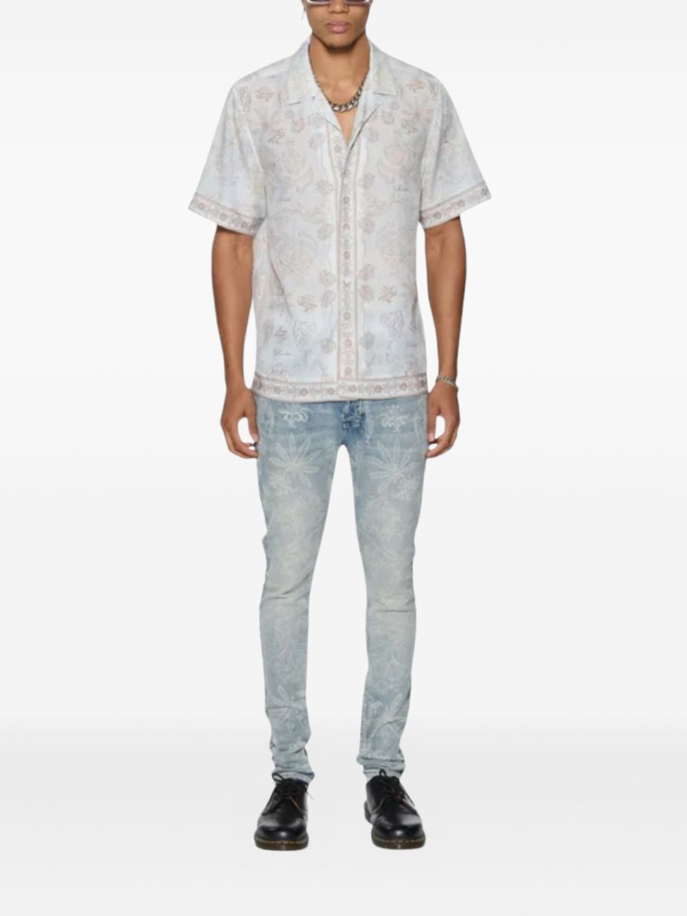 Van Winkle floral-jacquard jeans - 2