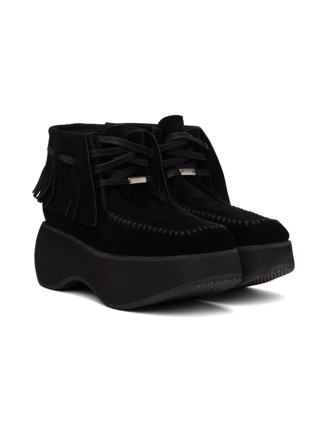 Black Fringe Boots - 4