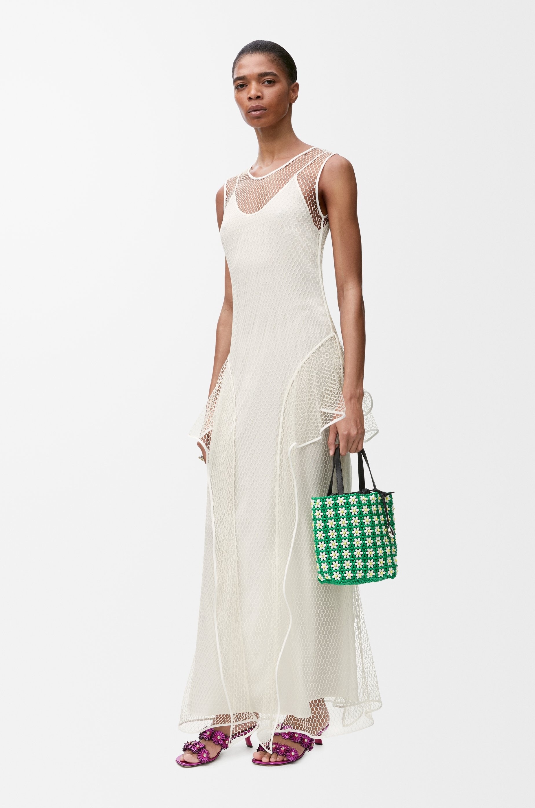 Fishnet dress in silk blend - 2