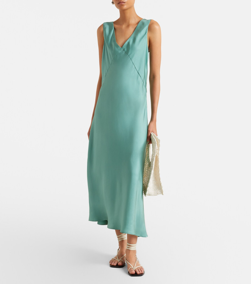 ASCENO Provence silk twill slip dress outlook