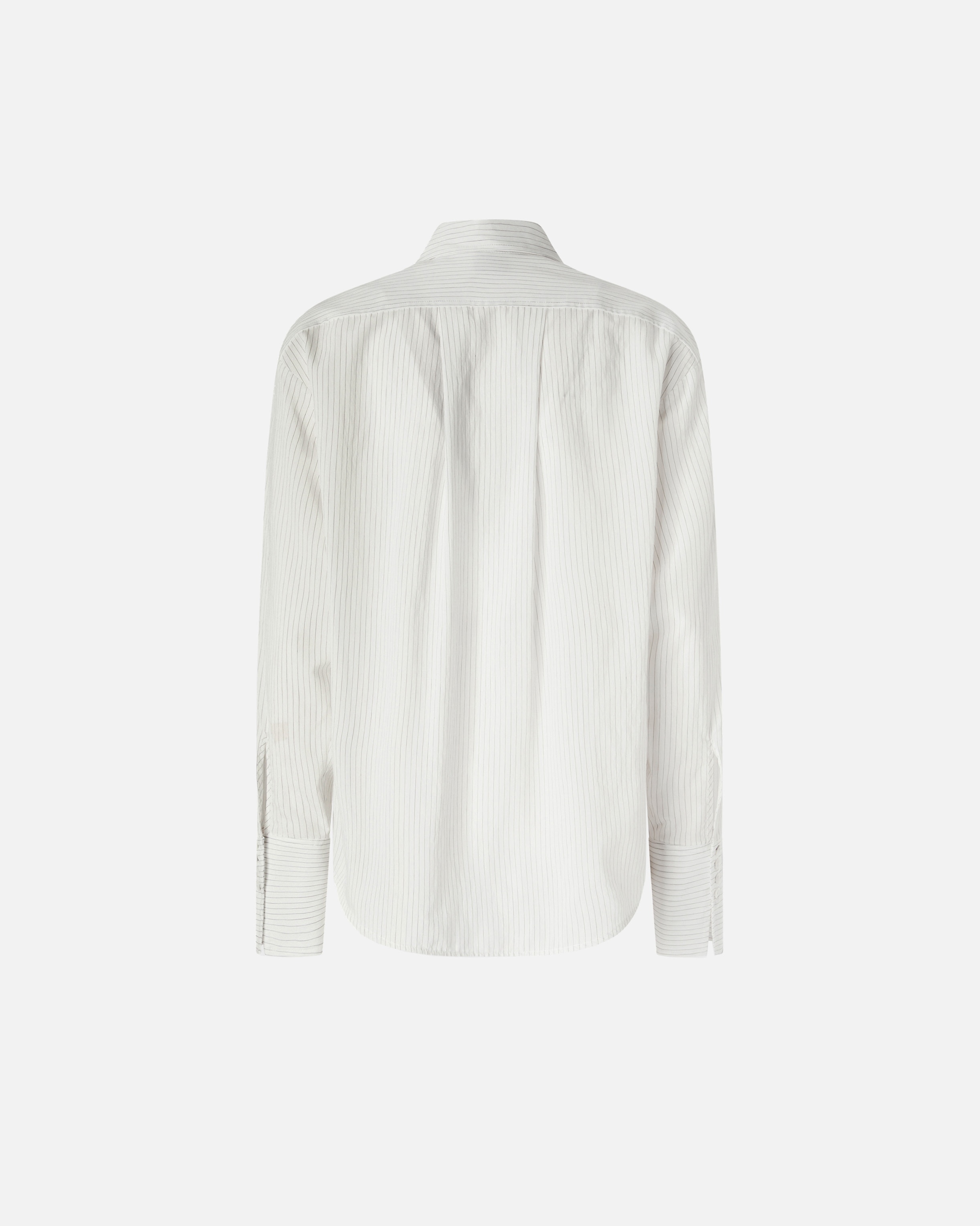 PINSTRIPED SHIRT WITH FRONT RUFFLES - 6