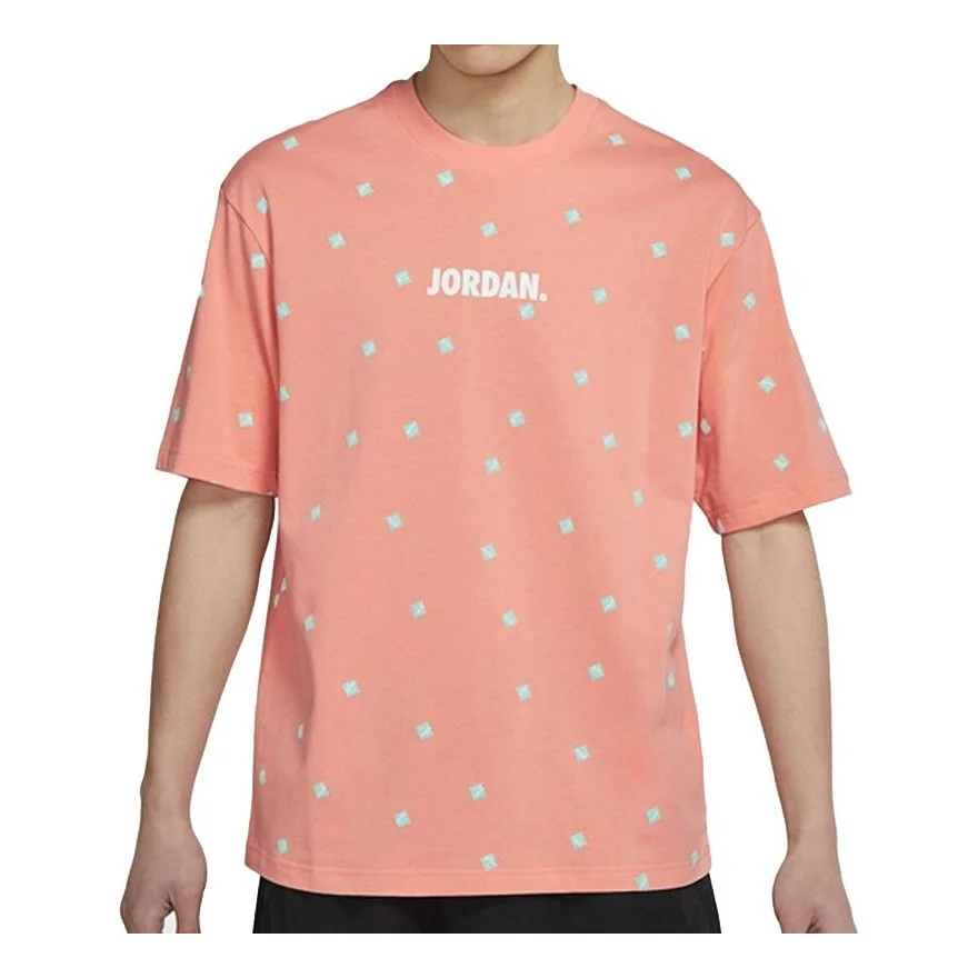 Air Jordan Men's Logo Print Crew Neck Short-sleeved Pink CZ5186-693 - 1