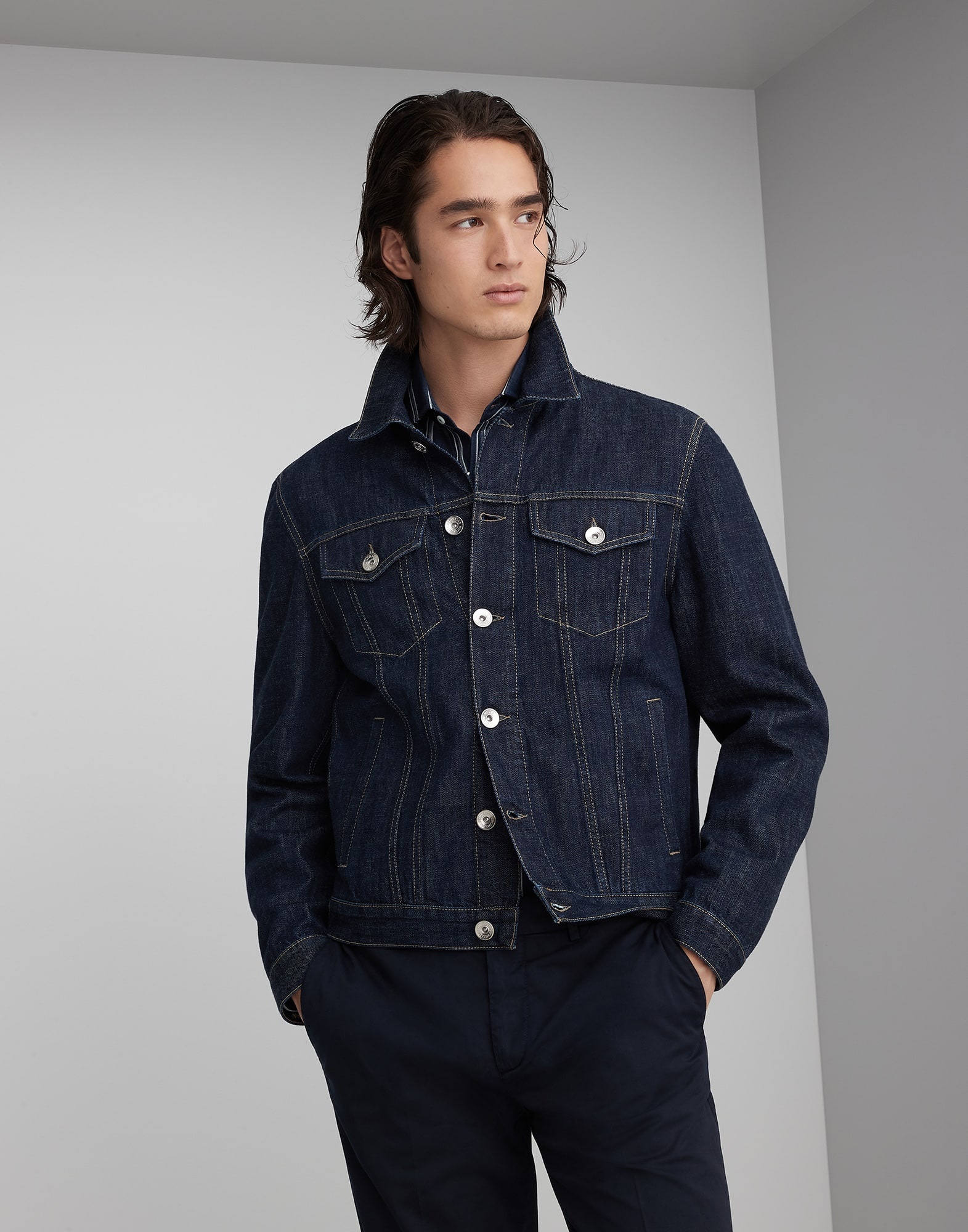Brunello Cucinelli Lightweight denim four-pocket jacket