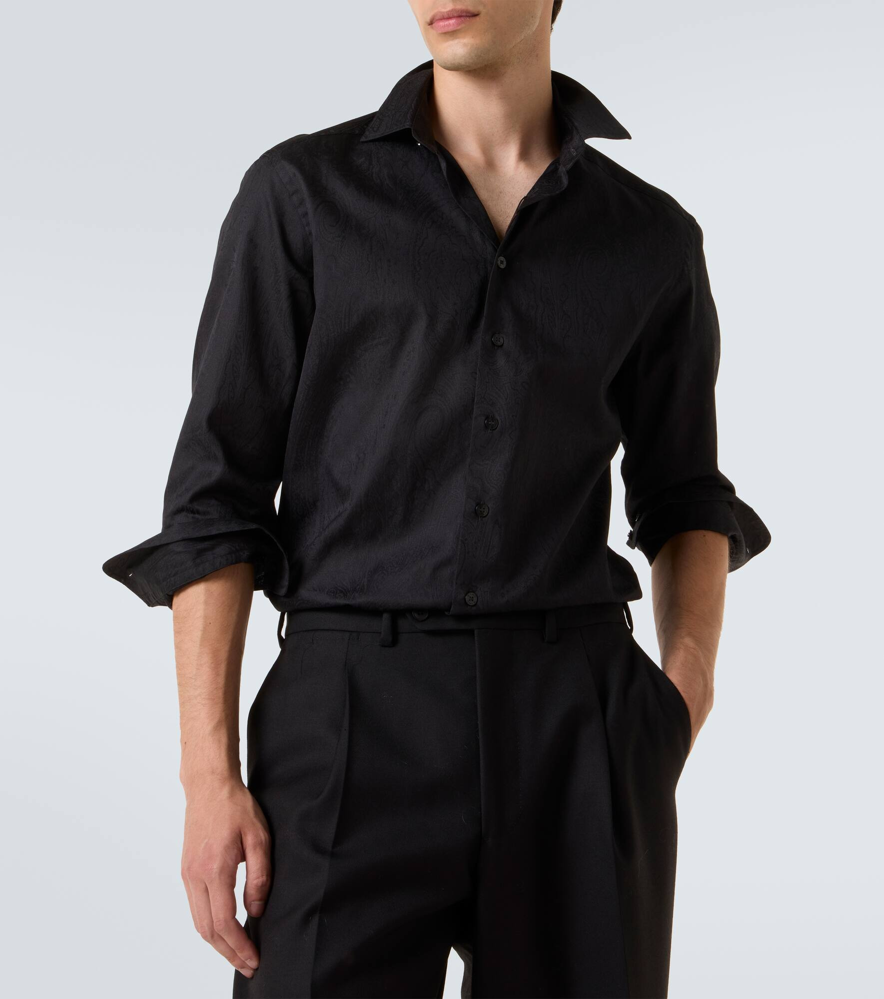 Paisley cotton jacquard shirt - 5