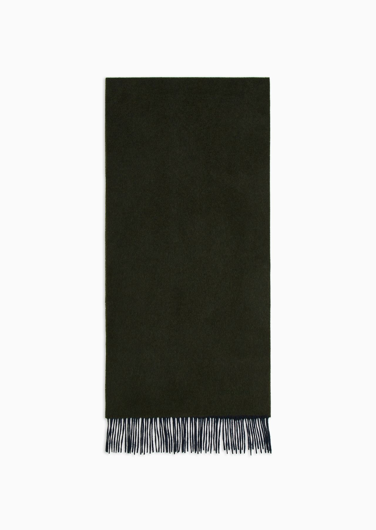 Cashmere scarf with embroidered logo - 1