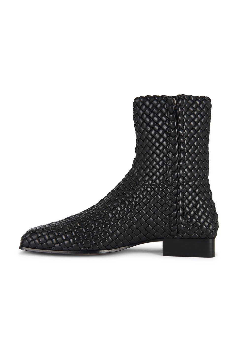 Zipped Padded Intreccio Supple Lambskin Ankle Boot - 5