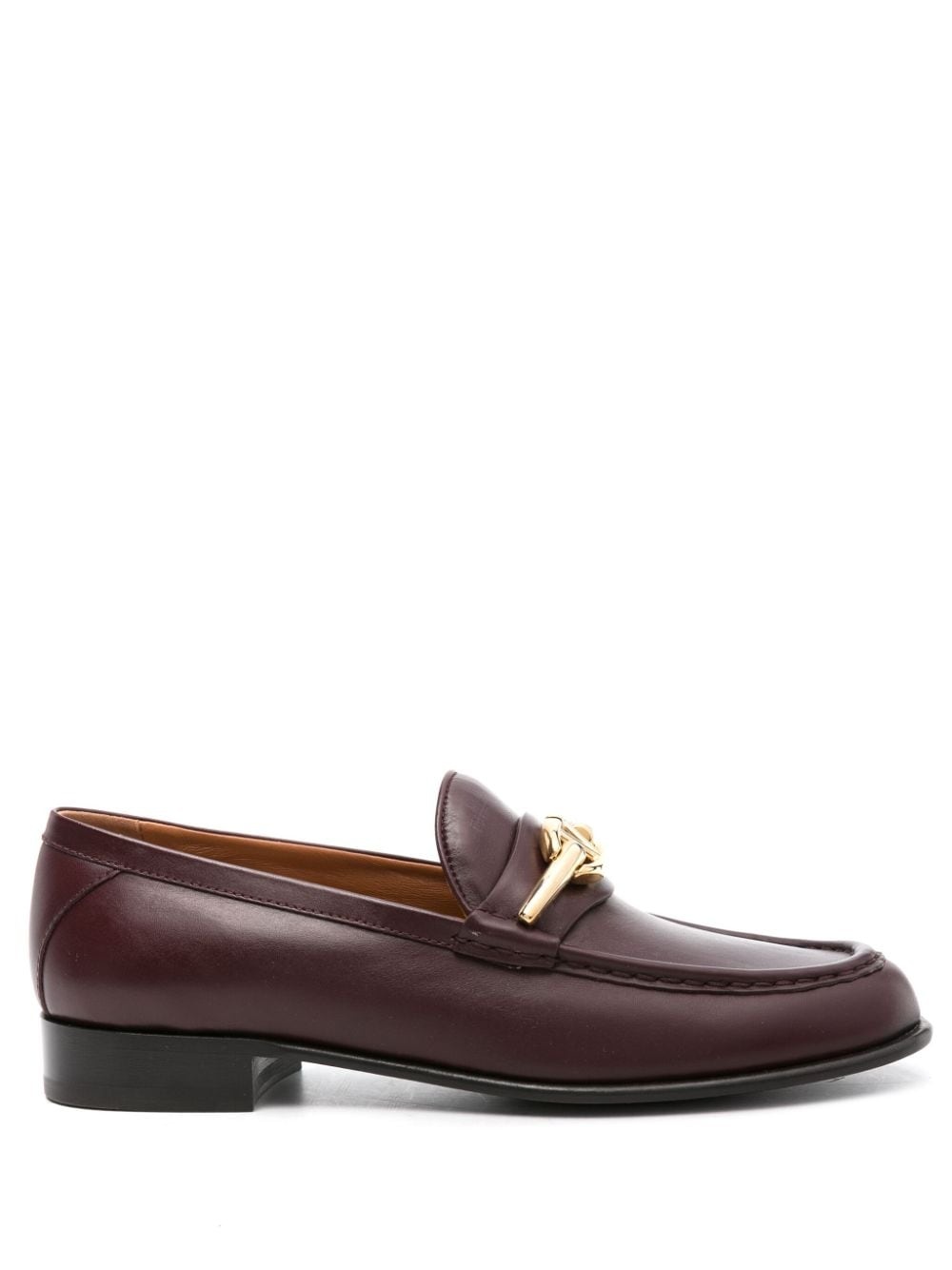 VLogo leather loafers - 1