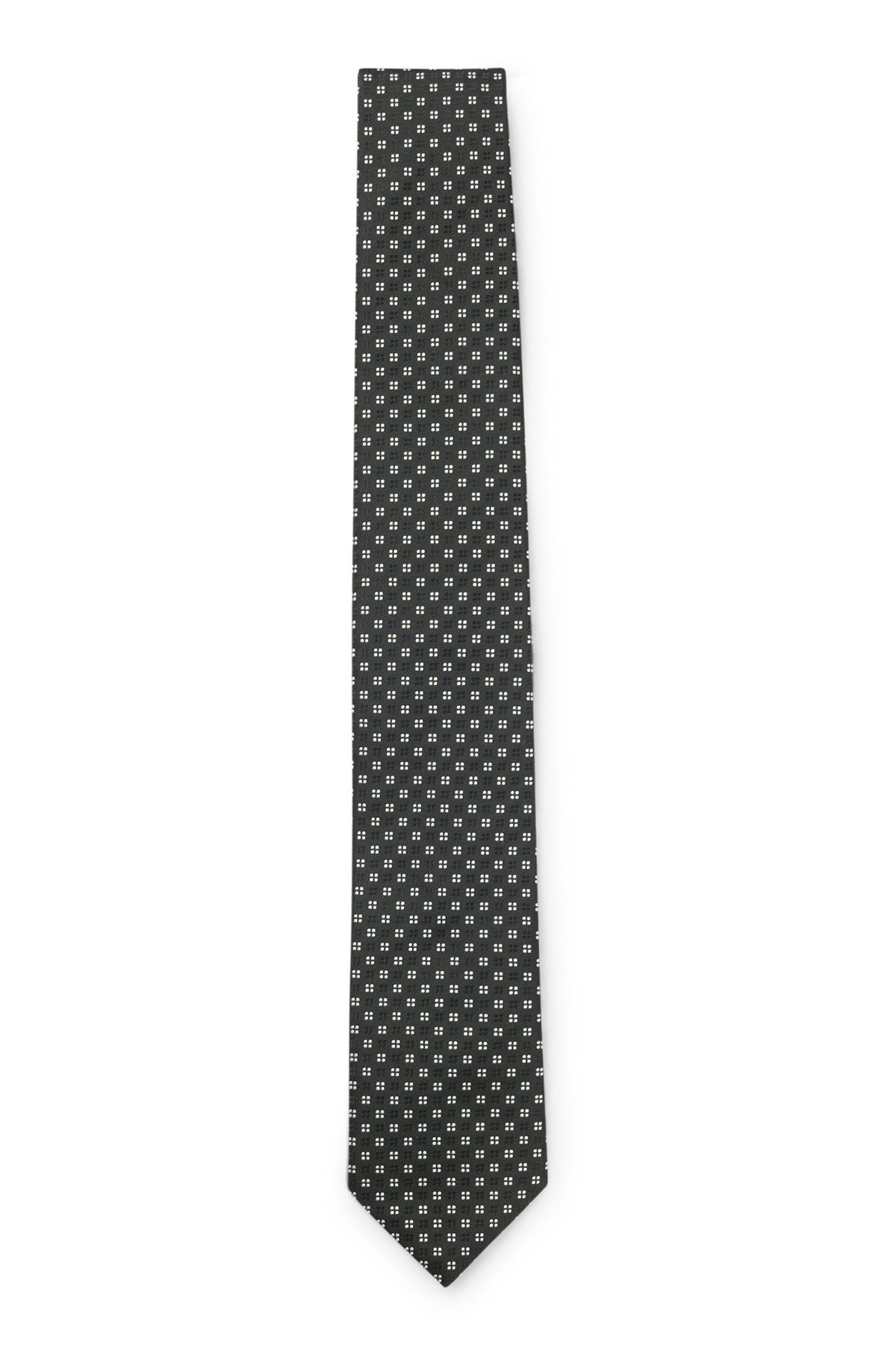 SILK-BLEND TIE WITH JACQUARD PATTERN - 1