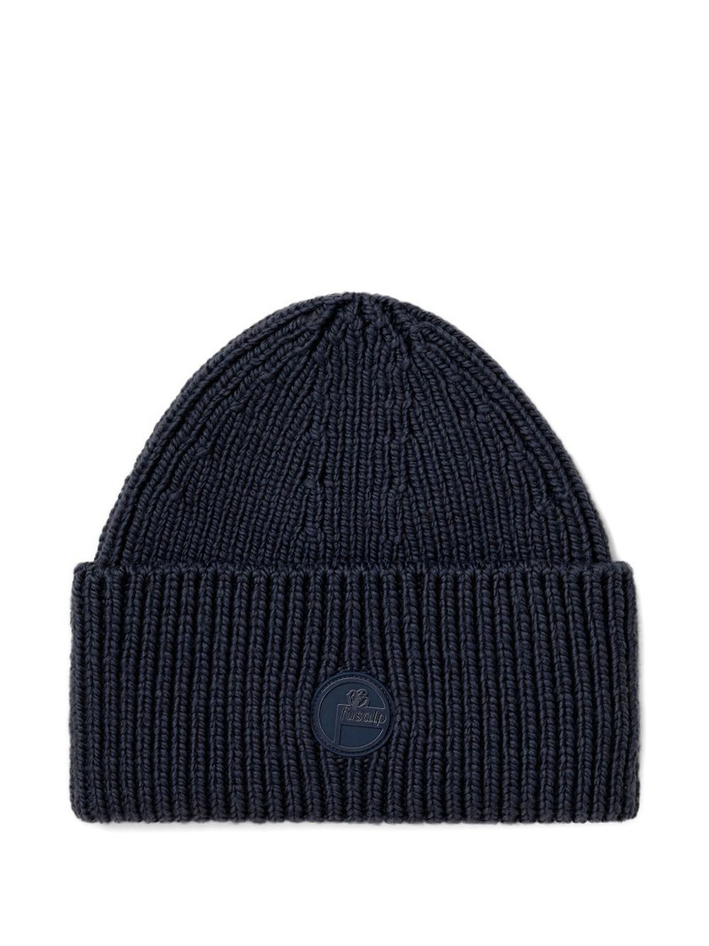 tonal-logo wool beanie hat 1