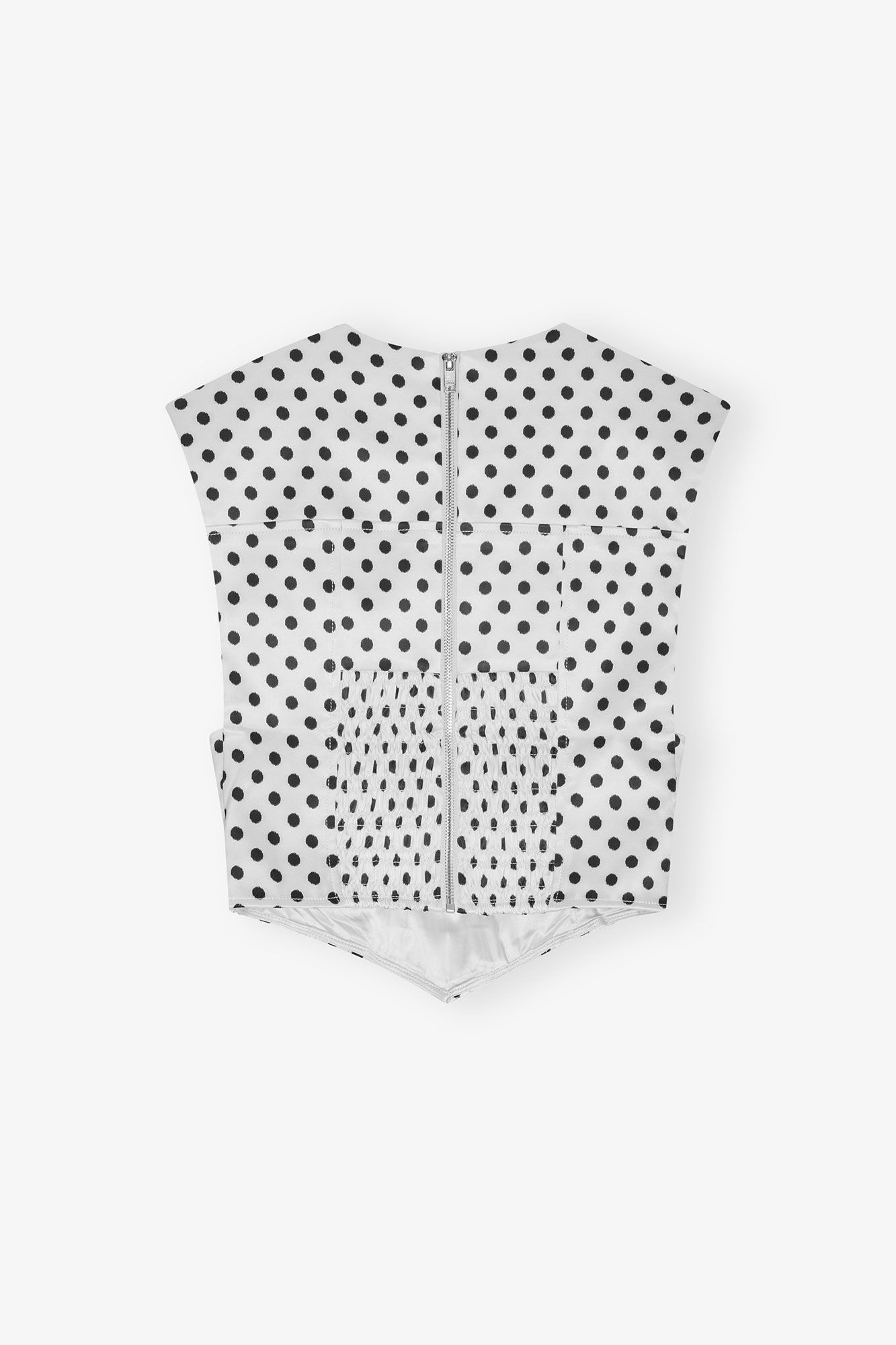 POLKA-DOT SATIN CORSET BLOUSE - 6