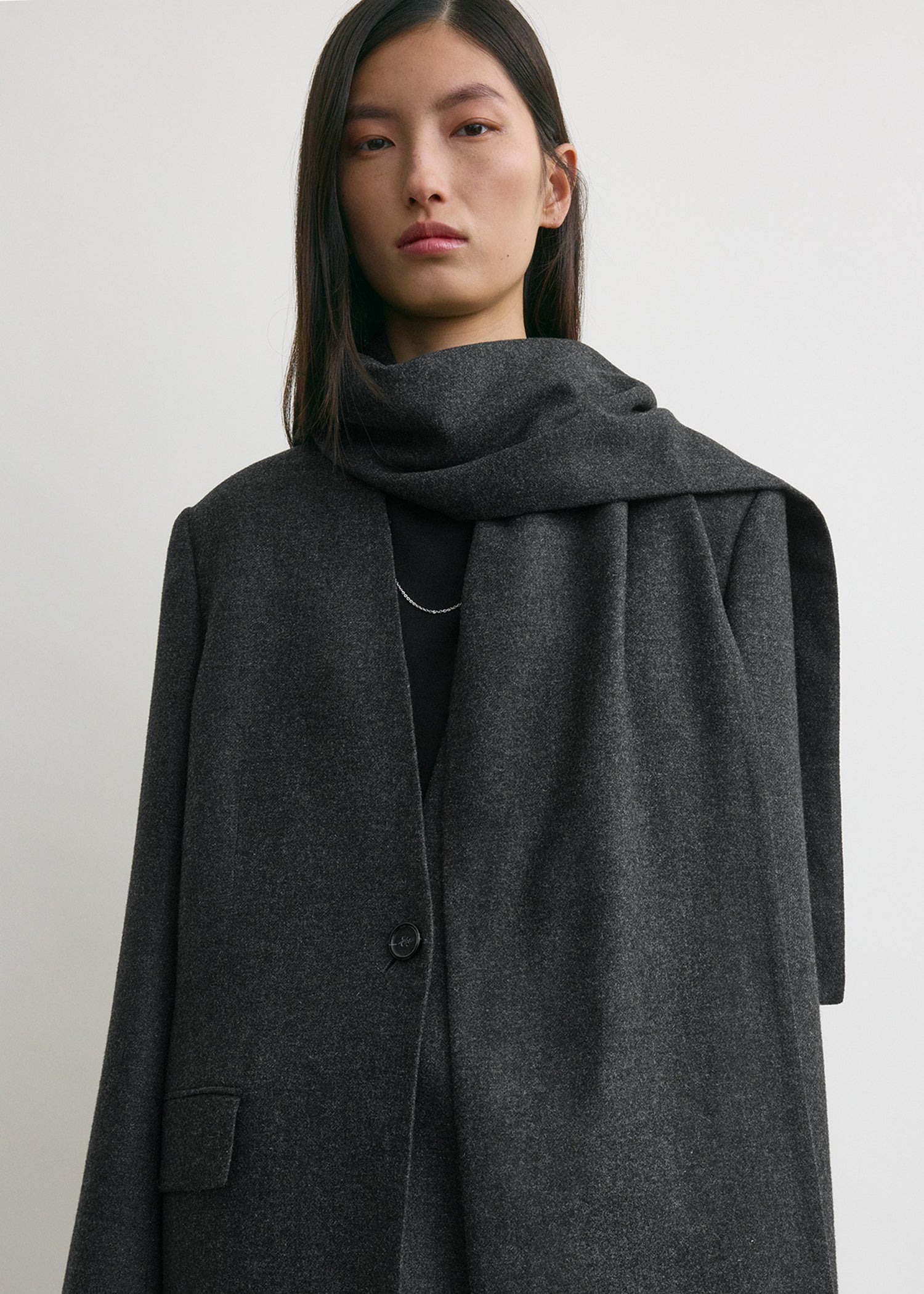 Scarf blazer charcoal - 5