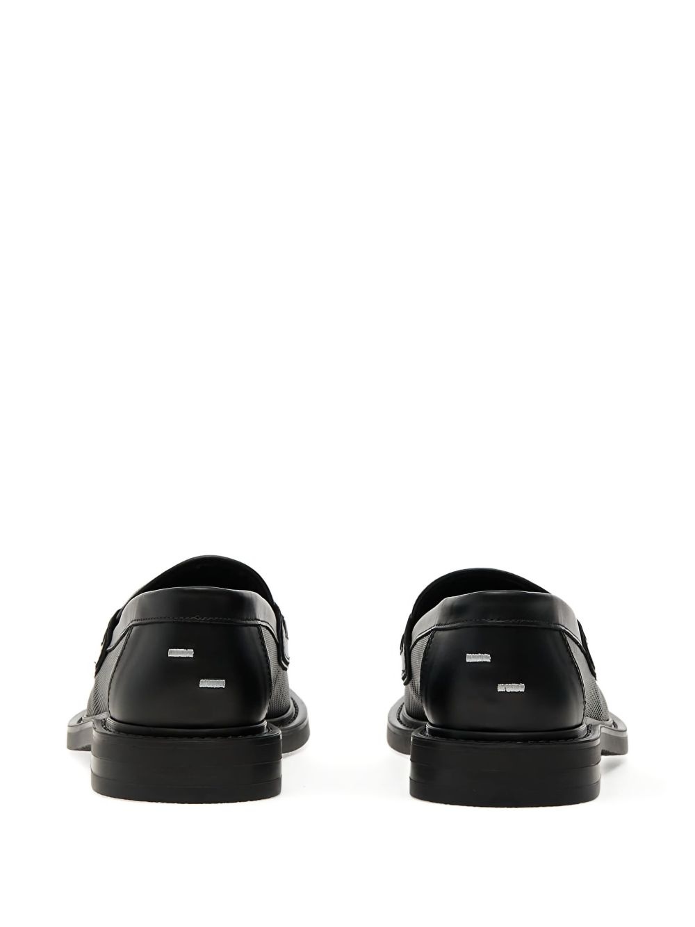 chain-link perforated loafers - 3
