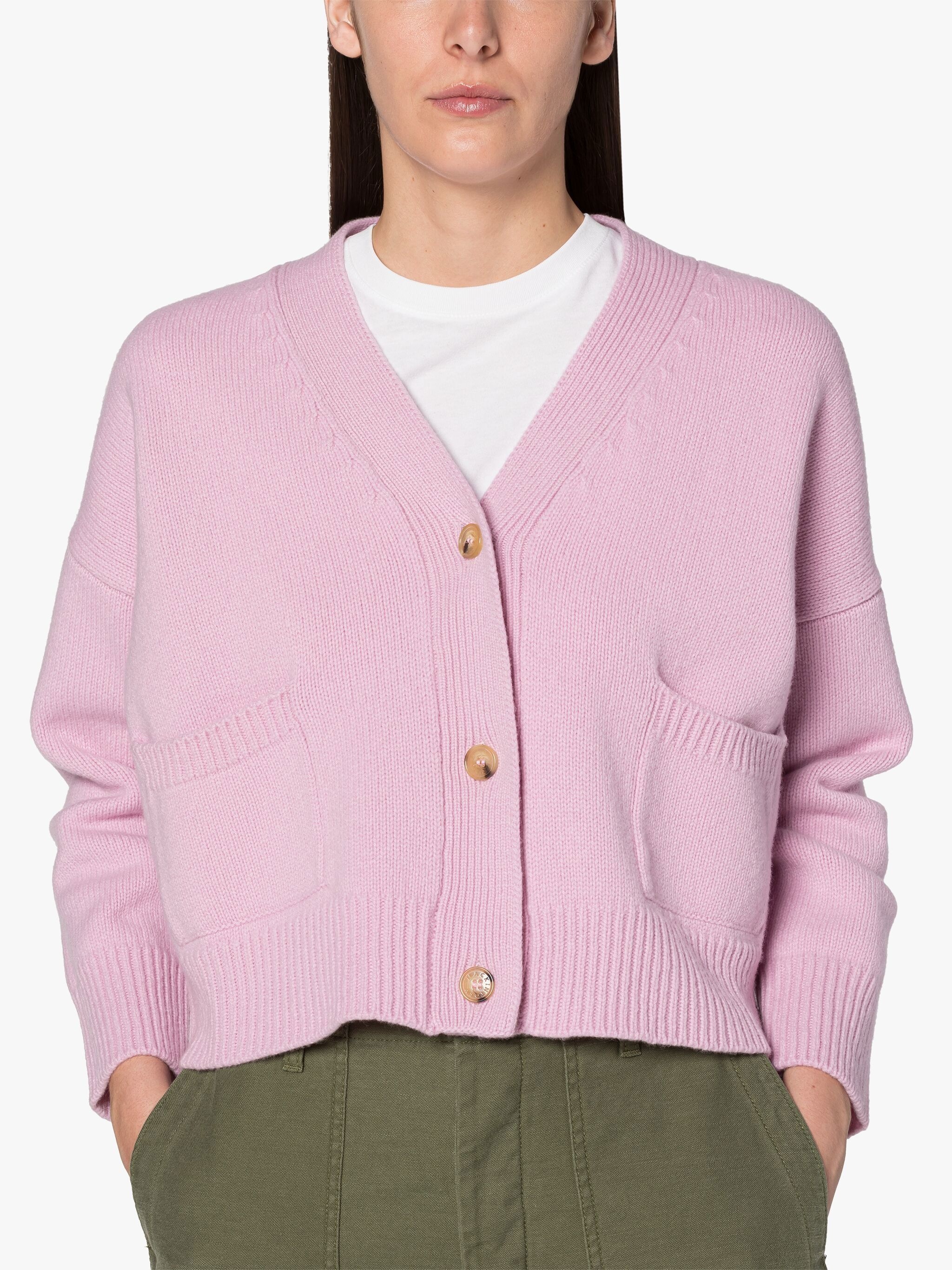 KELLE PINK WOOL CARDIGAN - 6