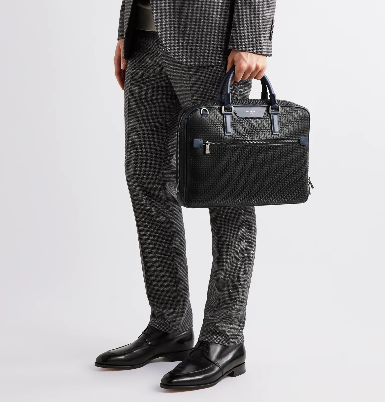 Leather-Trimmed Stepan Coated-Canvas Briefcase - 2