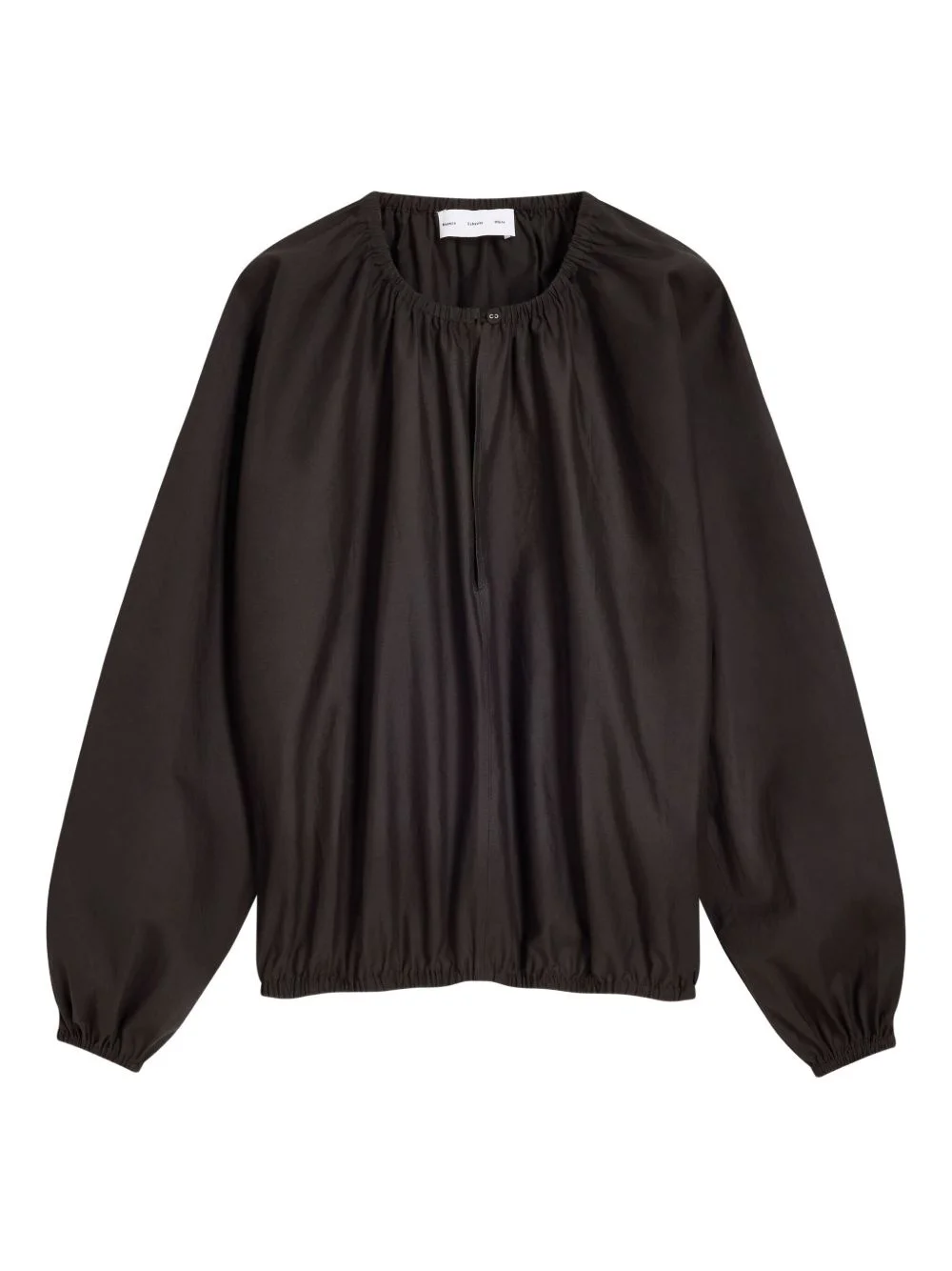 gathered-neck balloon-sleeve top - 1