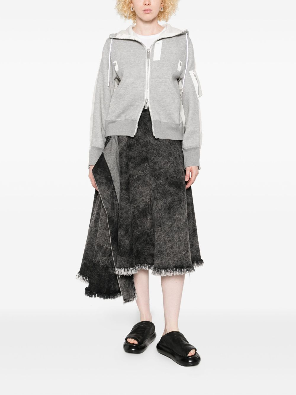 Sacai Women Cotton And Nylon Hoodie - 4