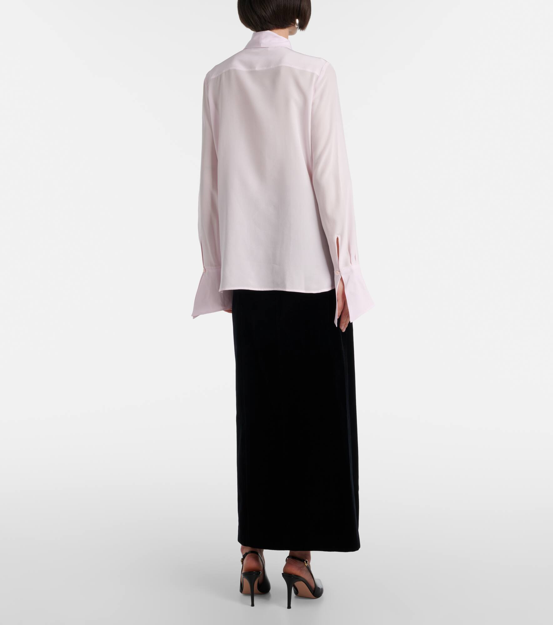 Lavalliere silk crêpe de chine shirt - 3