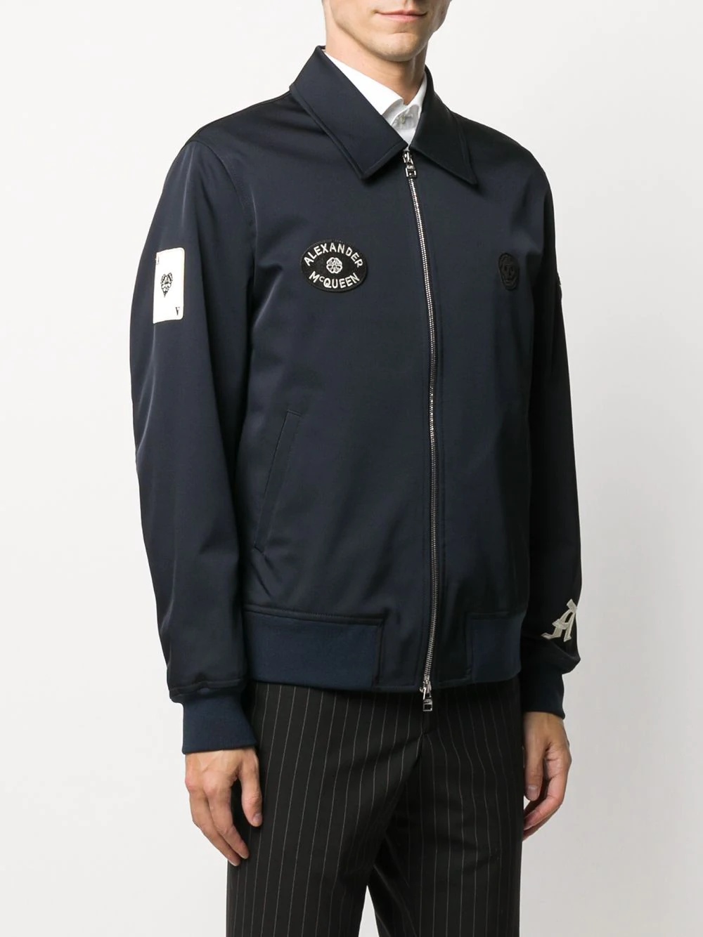 logo-embroidered zip-up jacket - 3