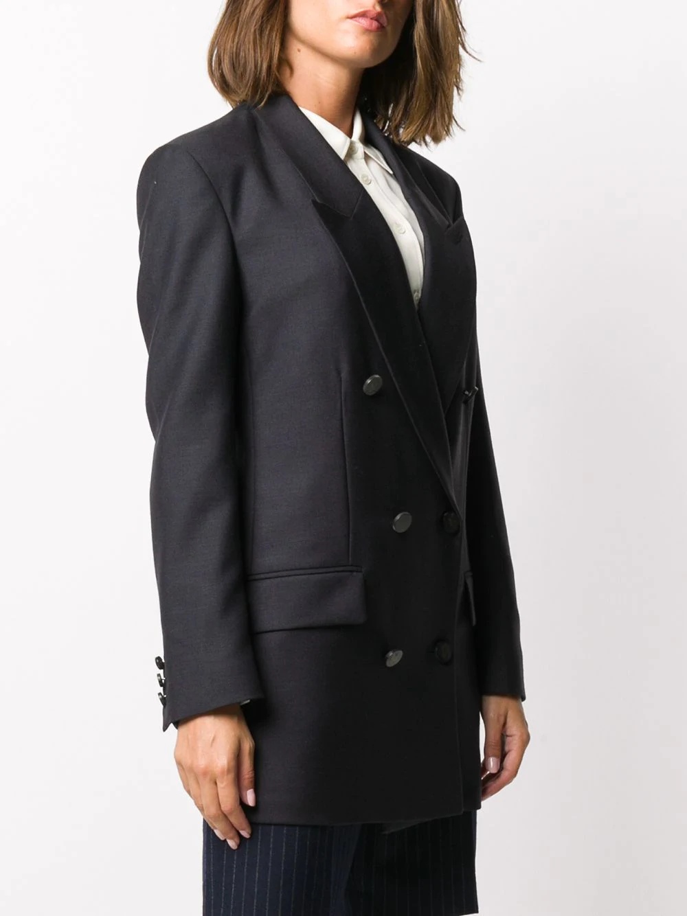 notched-lapel double-breasted blazer - 3