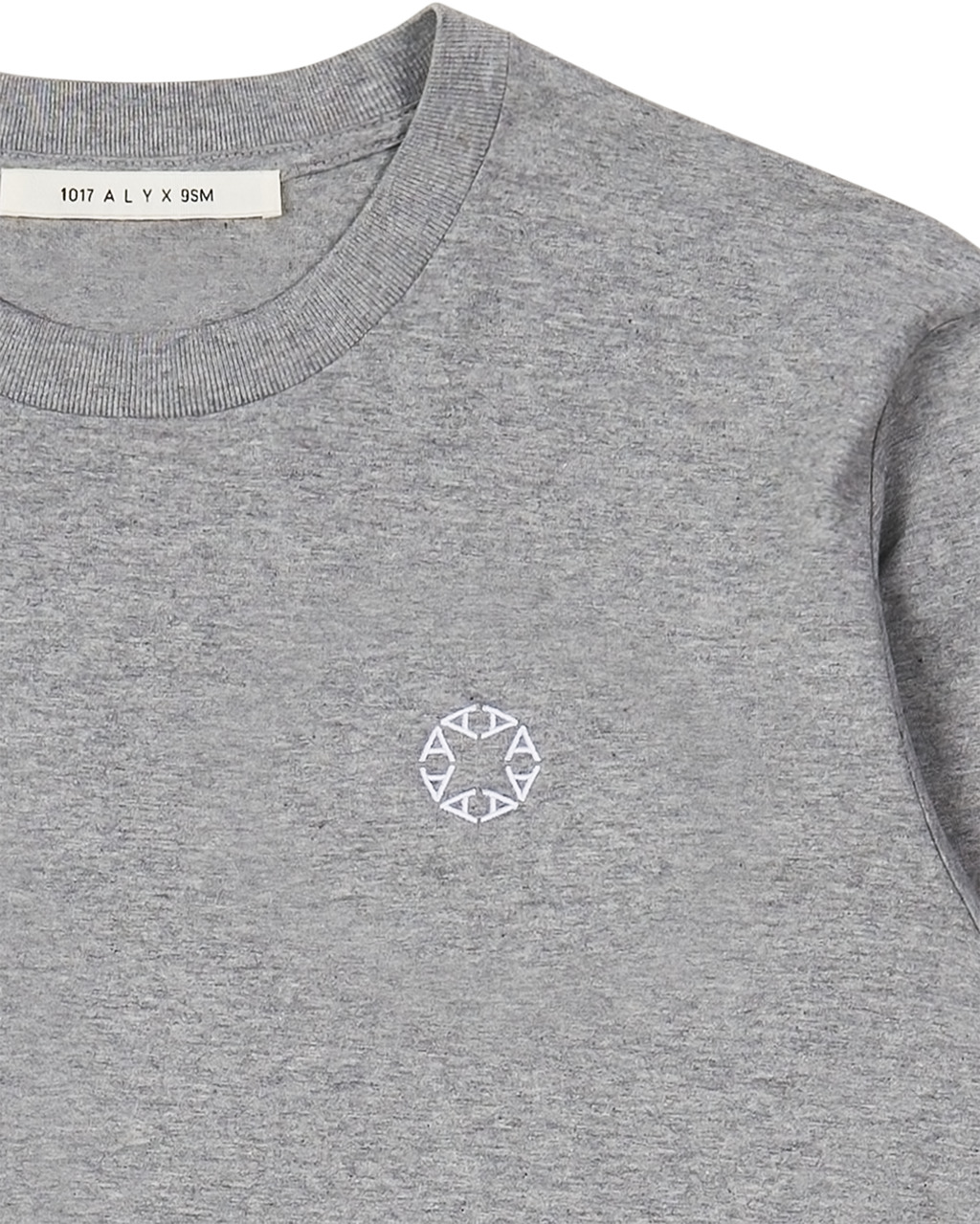GREY EMBROIDERED LOGO LONG SLEEVE T-SHIRT - 3