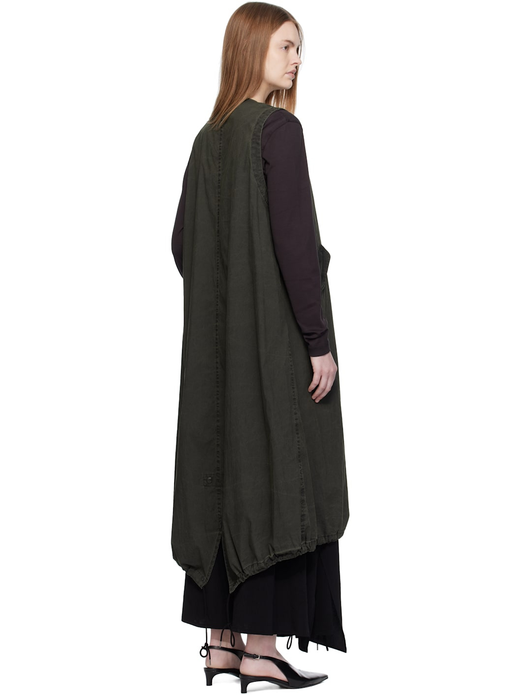 Khaki Fishtail Midi Dress - 3