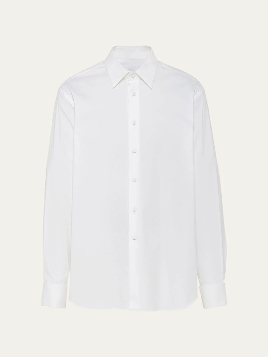 Men's Poplin Stretch Smoking Shirt - 1