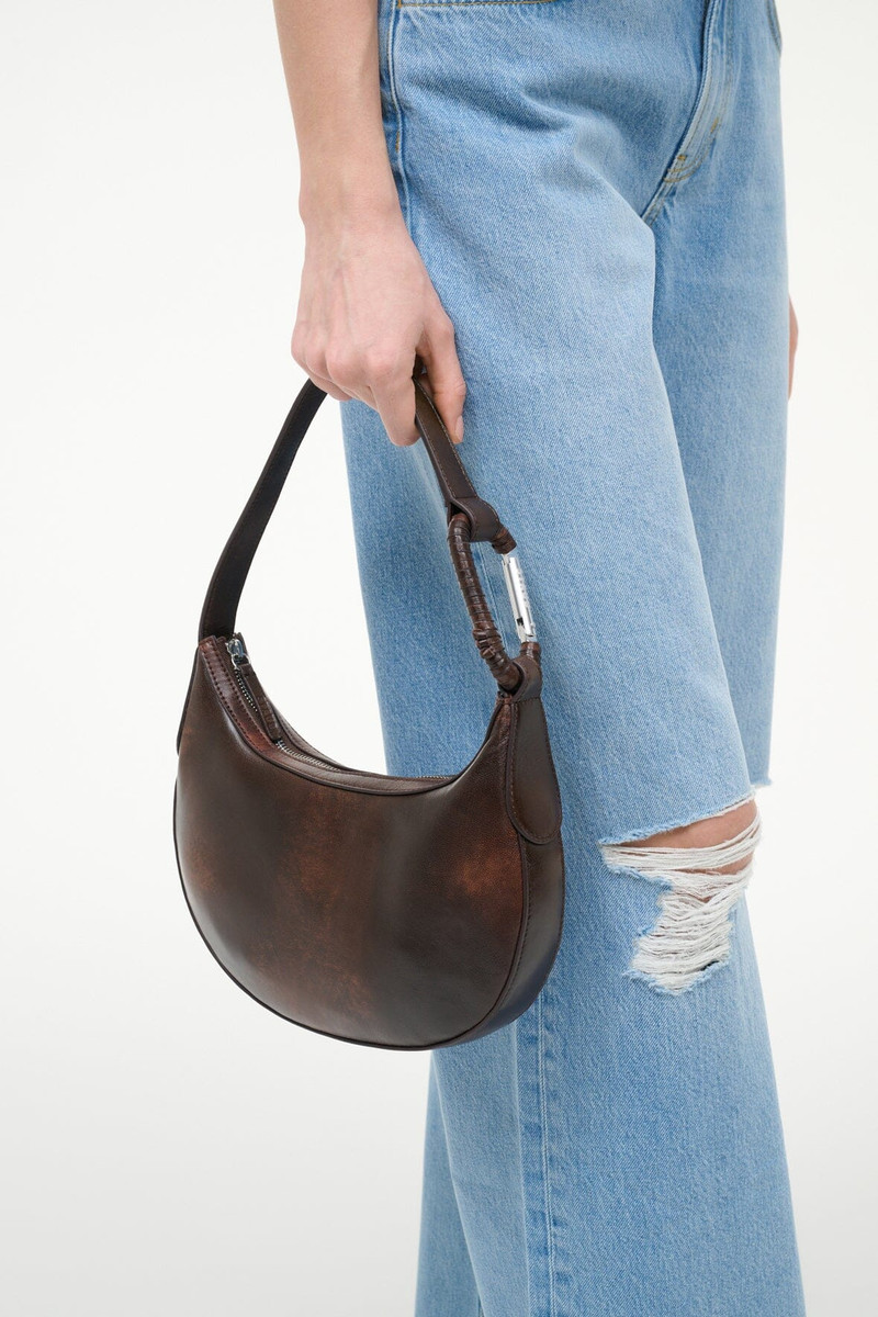 STAUD STAUD ALDEN SHOULDER BAG ESPRESSO DISTRESSED outlook