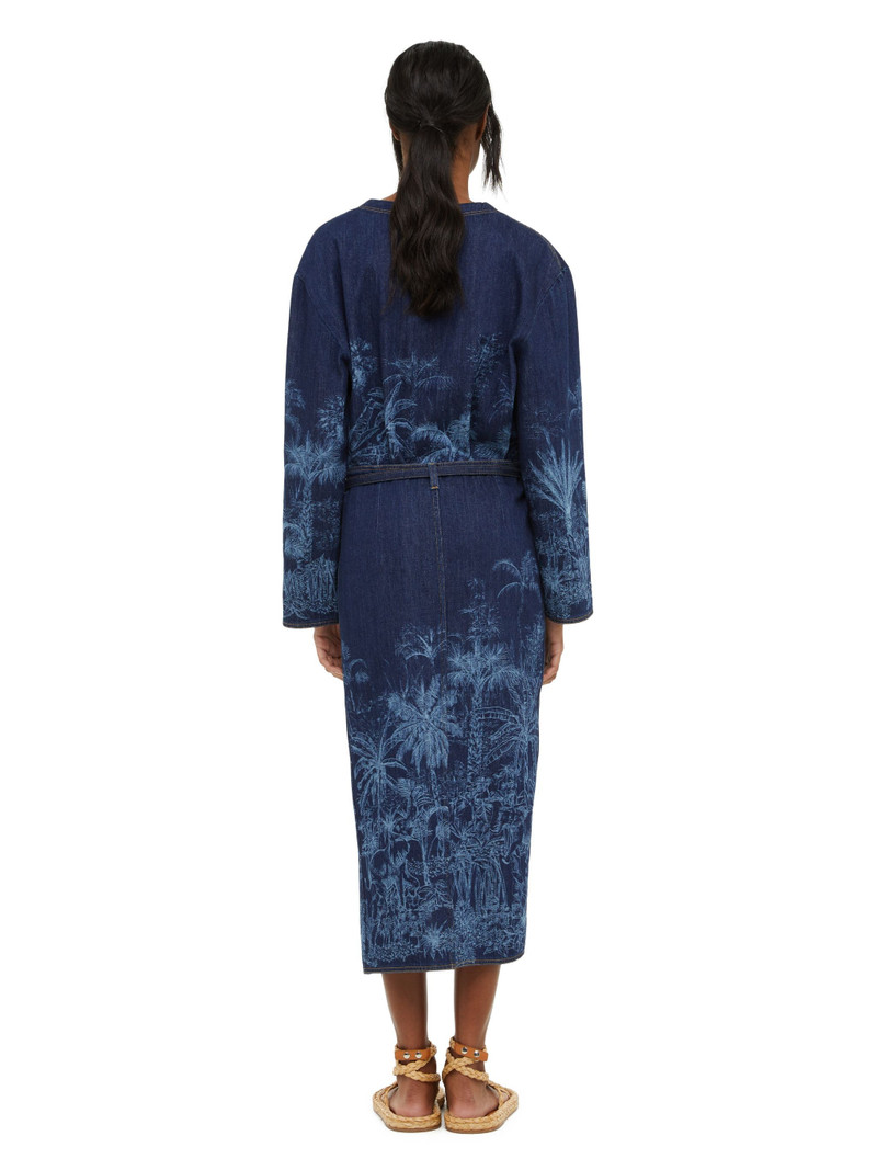 Jungle Toile De Jouy Denim Sarong Skirt 6