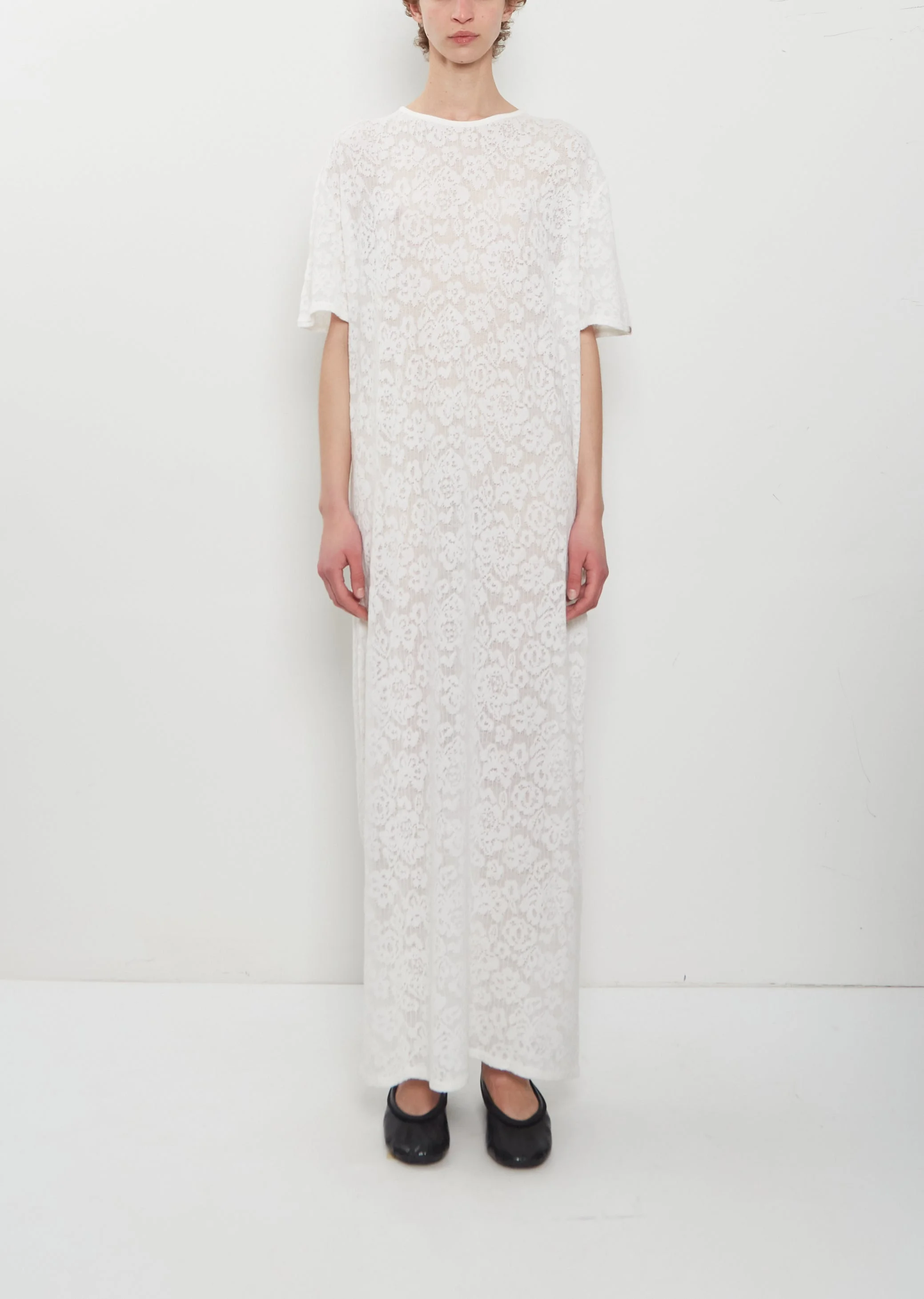 n°521 Spell Lace Cotton Cashmere Dress — Snow - 1
